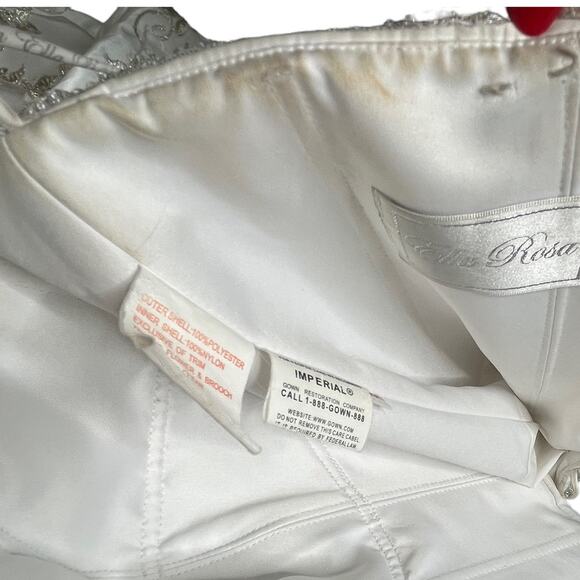 Ella Rosa Wedding Gown Dress Sweatheart Strapless Bust Beaded Bustling 10/12 - Picture 9 of 15